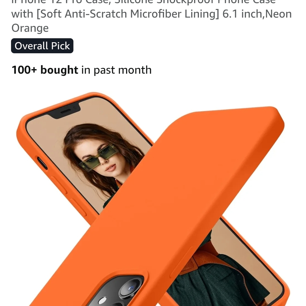 Neon Orange Silicone Shockproof iPhone 12 Pro Case